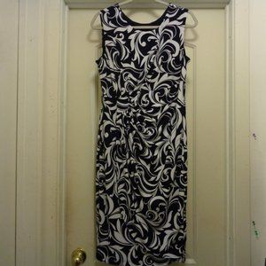 PARISEN NEW YORK STYLE ENFOCUS GATHERED WAIST KNIT SHEATHE DRESS 14 W
